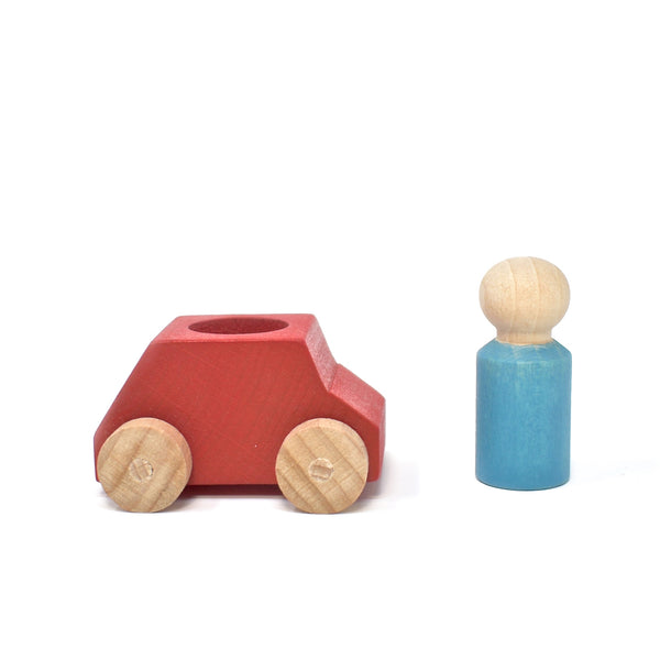 Lubulona Car Red with Turquoise Figure