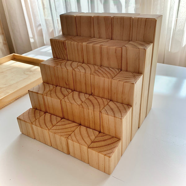 Natural Stepped Block Set - Pine