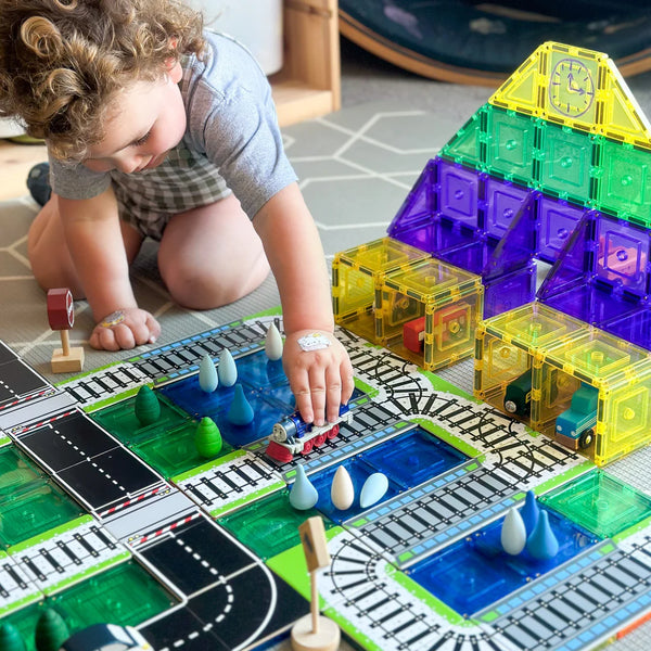 Learn & Grow Magnetic Tile Topper - 36 Piece Train Track Pack Learn and Grow Toys Rata and Roo