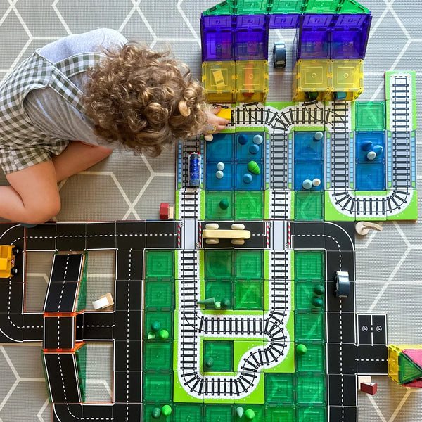 Learn & Grow Magnetic Tile Topper - 36 Piece Train Track Pack Learn and Grow Toys Rata and Roo