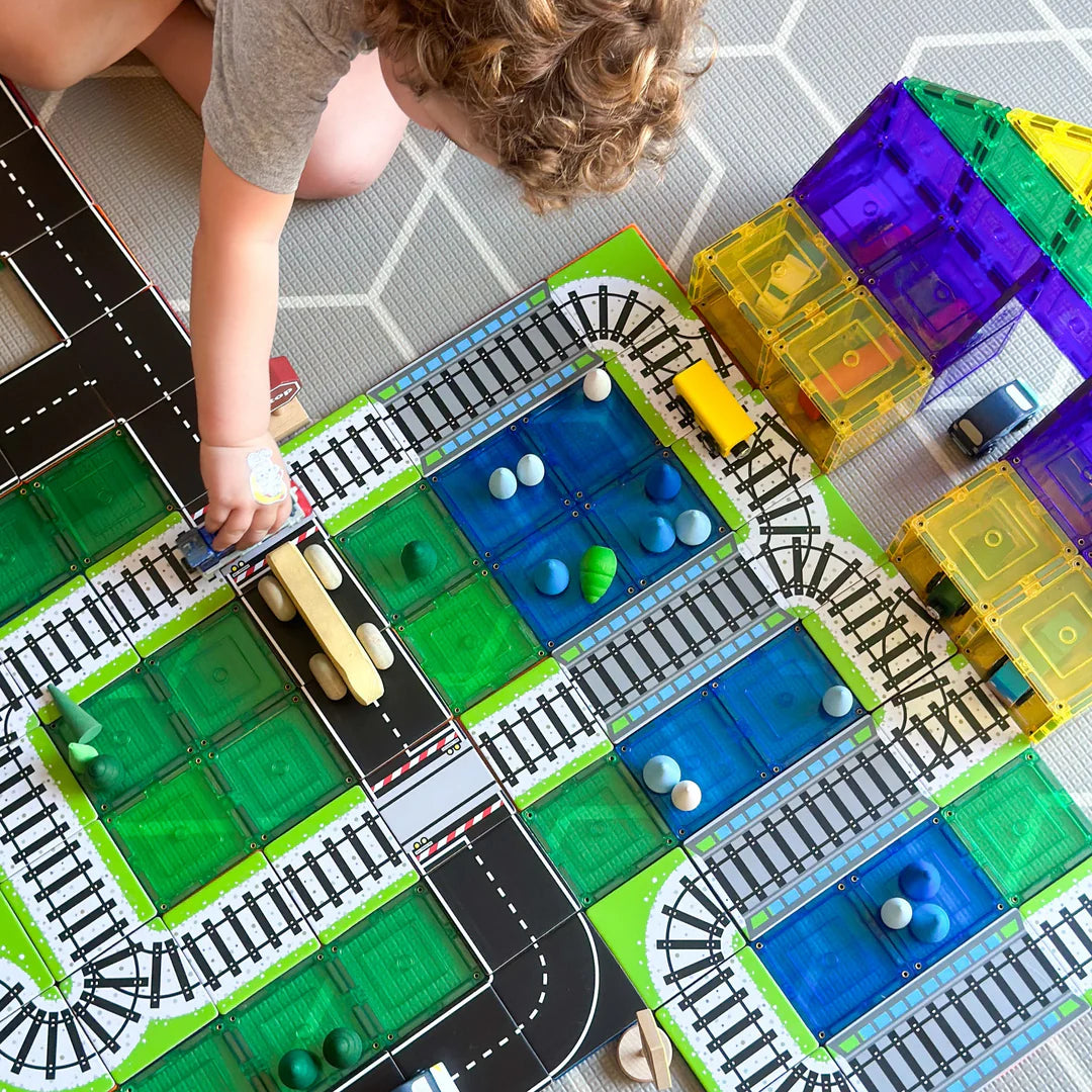 Learn & Grow Magnetic Tile Topper - 36 Piece Train Track Pack Learn and Grow Toys Rata and Roo