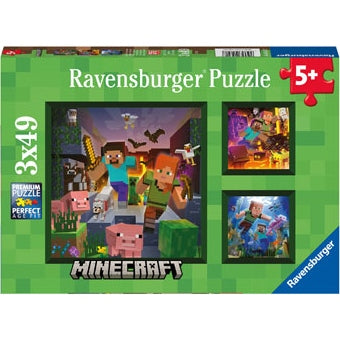 Ravensburger - Minecraft Biomes 3x49piece Ravensburger Rata and Roo