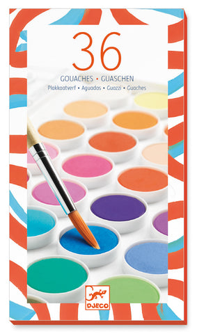 Djeco 36 Colour Guache Watercolour Palette