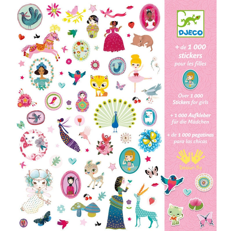 Djeco 1000 Pink Stickers Djeco Rata and Roo