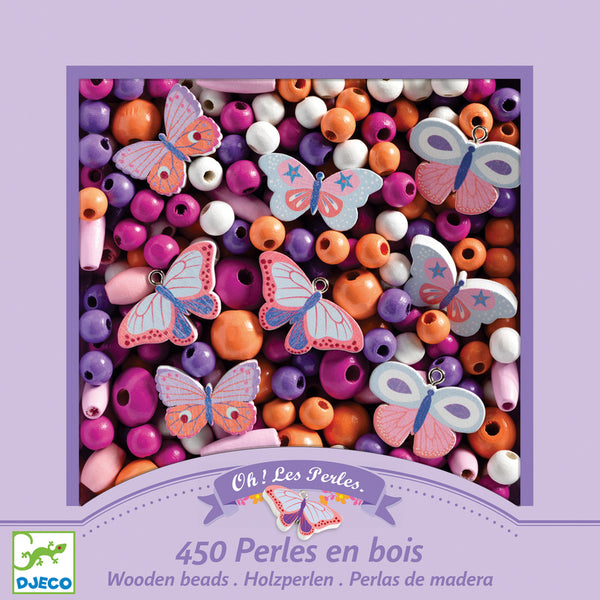 Djeco Wooden Beads - Colourful Butterfly Djeco Rata and Roo