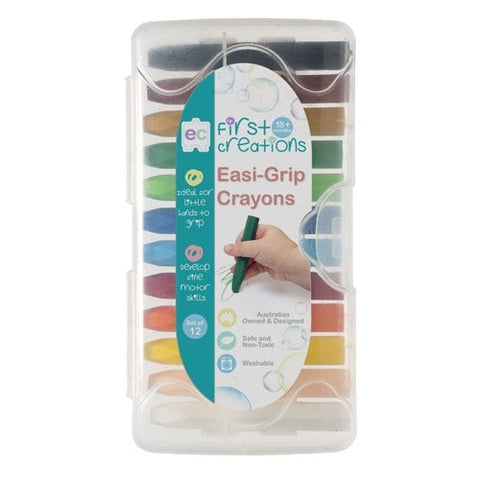 Easi-Grip Crayons - 12 Pack EdColours First Creations Rata and Roo