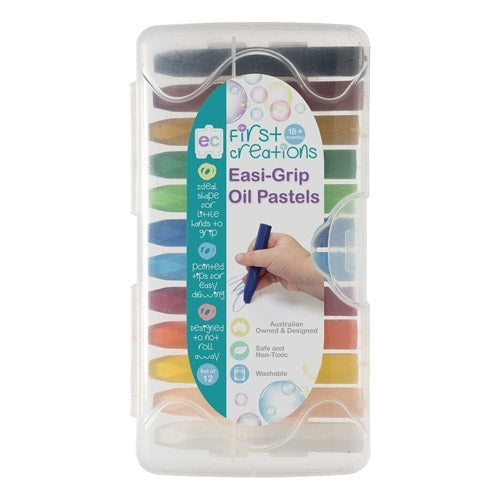 Easi-Grip Oil Pastels - Pack of 12 EdColours First Creations Rata and Roo