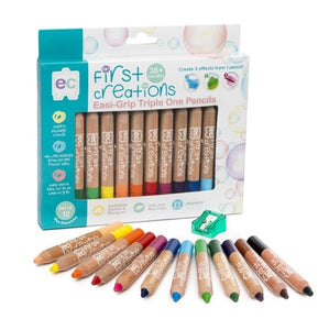 Easi-Grip Wooden Pencils - Pack of 12 EdColours First Creations Rata and Roo