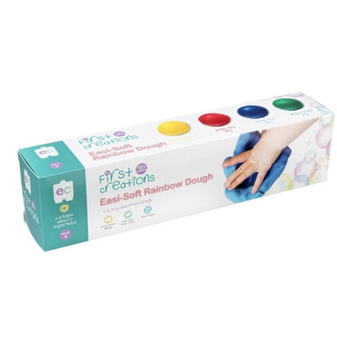 Easi-Soft Rainbow Dough Set of 4 EdColours First Creations Rata and Roo