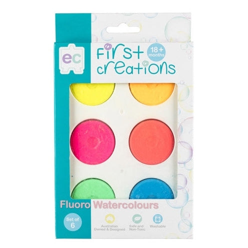 Fluoro Watercolours Set of 6 EdColours First Creations Rata and Roo