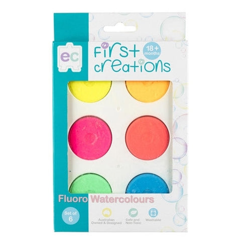 Fluoro Watercolours Set of 6 EdColours First Creations Rata and Roo