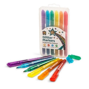 Glitter Markers Packet of 6 EdColours Rata and Roo