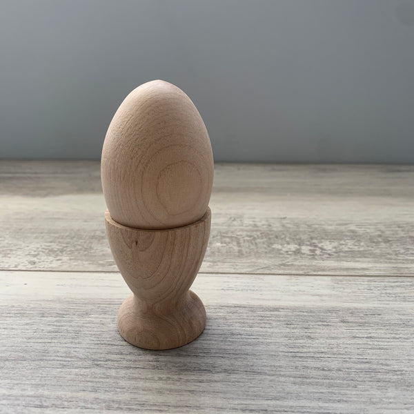 Natural Wooden Egg and Egg Cup