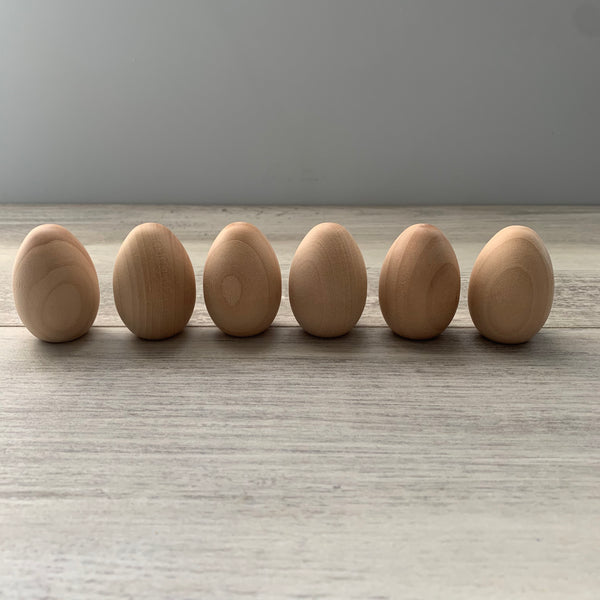 Natural Wooden Eggs - Small