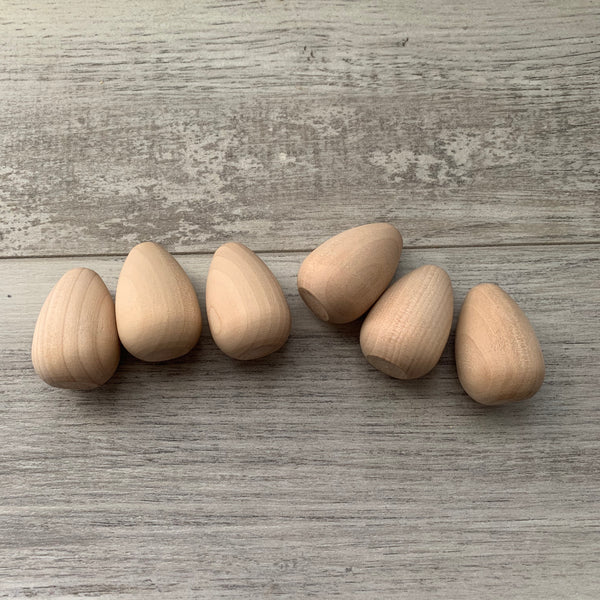 Natural Wooden Eggs - Medium