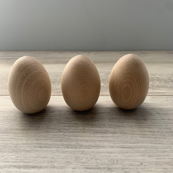 Natural Wooden Eggs - Large