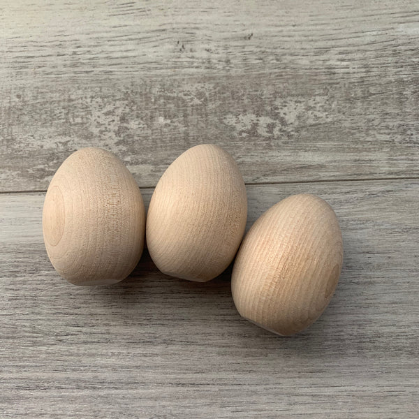 Natural Wooden Eggs - Large