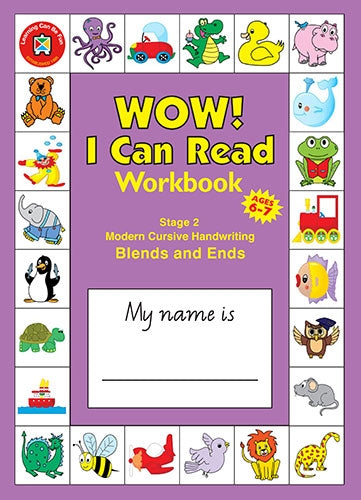 WOW I Can Read Workbook - Stage 2 - Modern Cursive Font