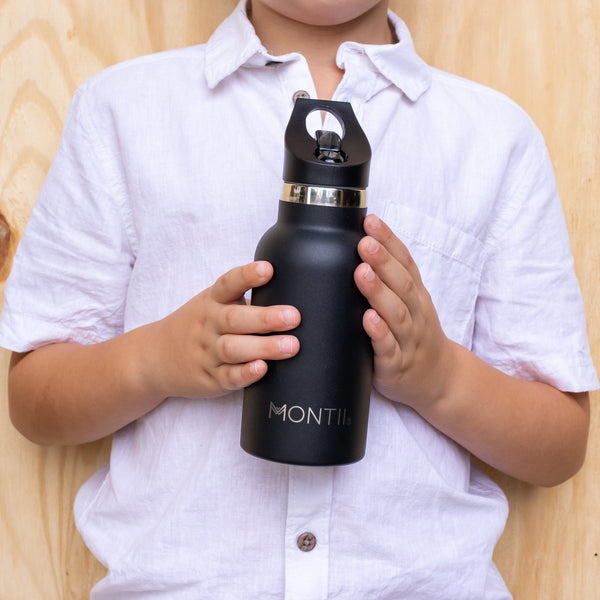 MontiiCo Mini Drink Bottle - Black MontiiCo Rata and Roo