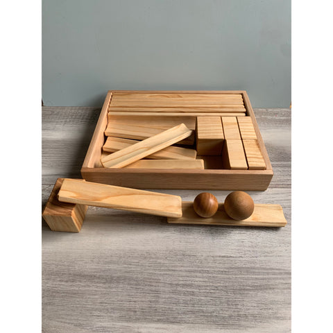 Natural Ball Run Builder Set - In Tray Rata & Roo Toys Rata and Roo