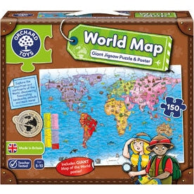 Orchard Jigsaw - World Map 150piece Puzzle & Poster Orchard Toys Rata and Roo