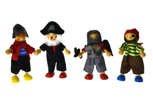 Pirate Flexi Doll Set of 4