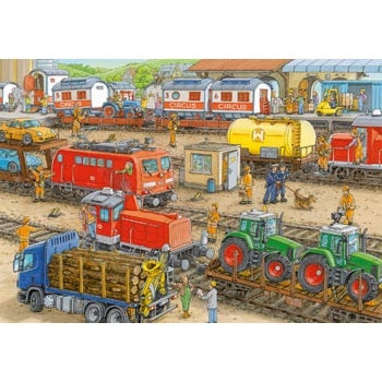 Ravensburger - Busy Train Station Puzzle 2 x 24 Piece Ravensburger Rata and Roo