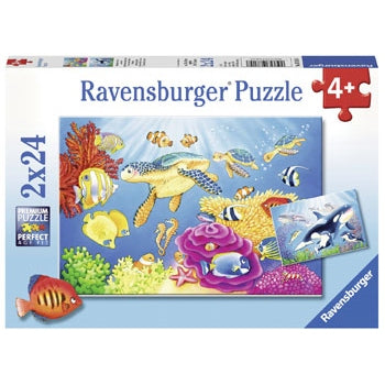 Ravensburger - Colourful Underwater World Puzzle 2 x 24 Piece Ravensburger Rata and Roo