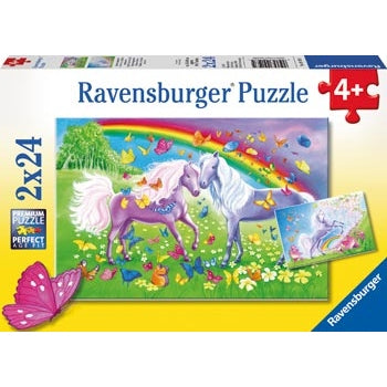 Ravensburger -Rainbow Horses 2 x 24 Piece Ravensburger Rata and Roo