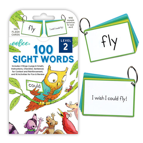 eeBoo Flash Cards - 100 Sight Words Level 2 eeBoo Rata and Roo