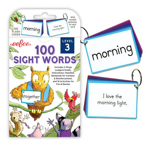 eeBoo Flash Cards - 100 Sight Words Level 3 eeBoo Rata and Roo