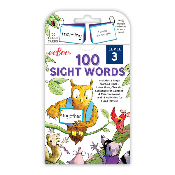 eeBoo Flash Cards - 100 Sight Words Level 3 eeBoo Rata and Roo