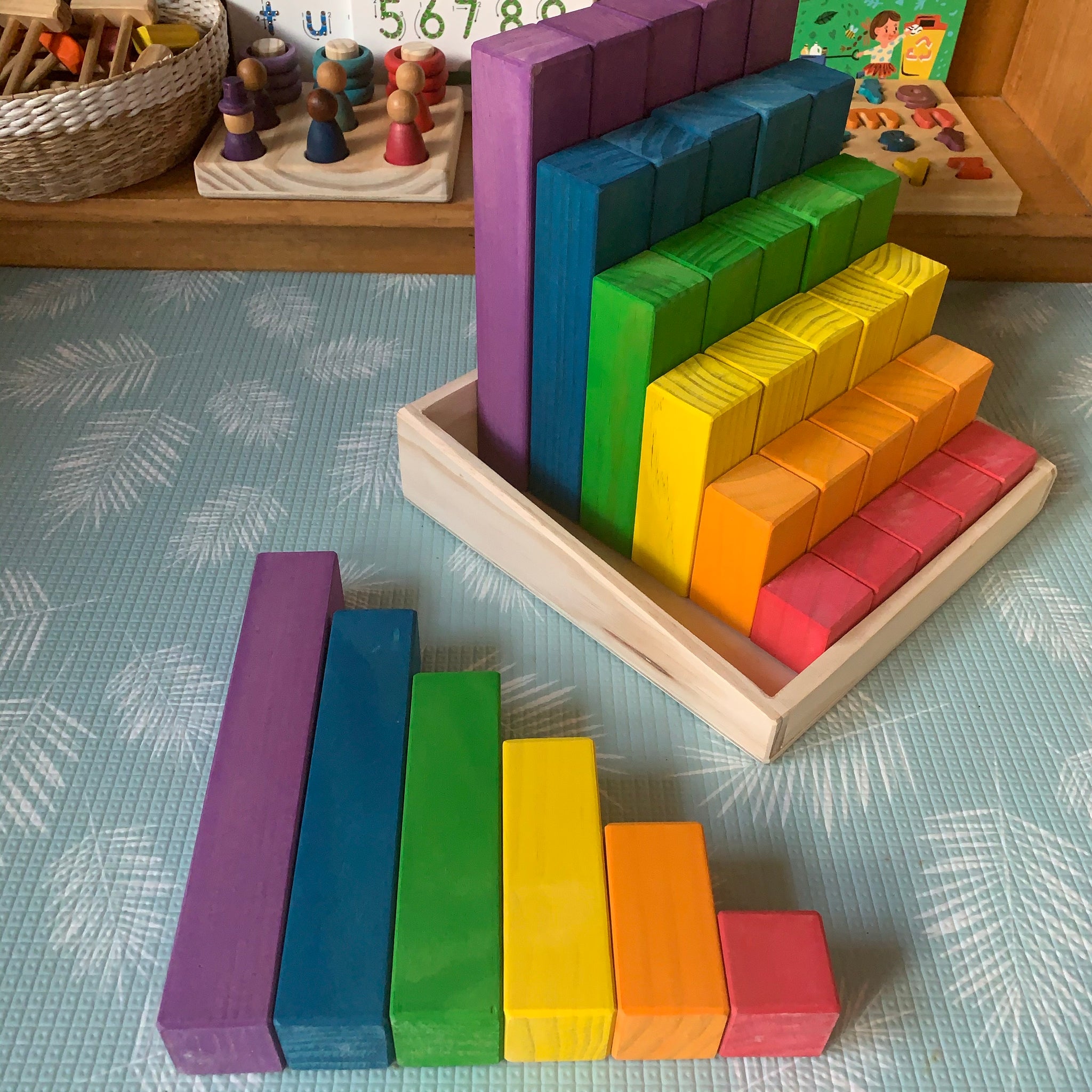Rainbow Stepped Block Set
